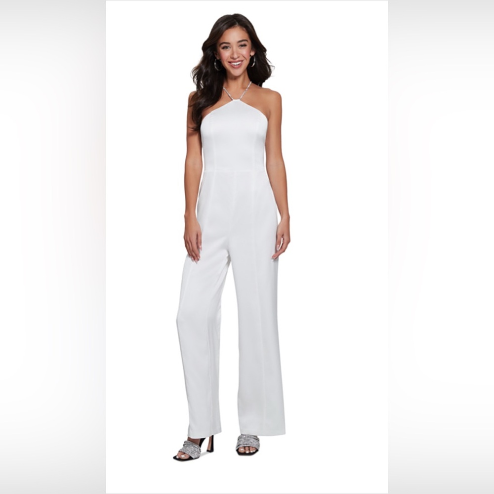 Elegant White Halter Jumpsuit